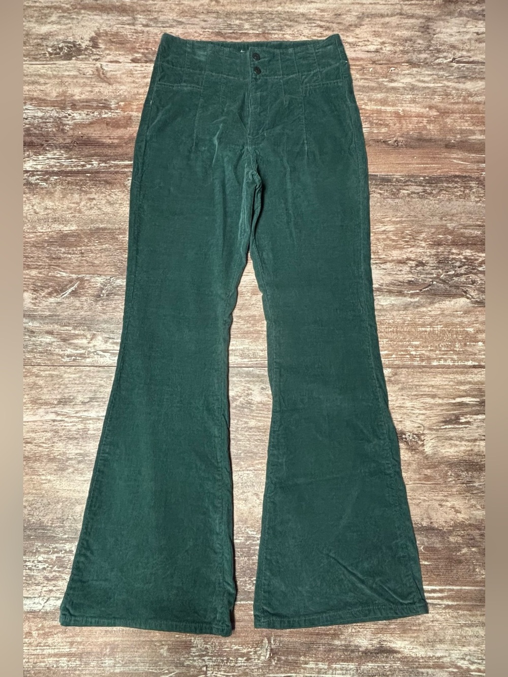 We The Free Dark Teal Flare Wide Leg Jeans - Picture 6 of 10